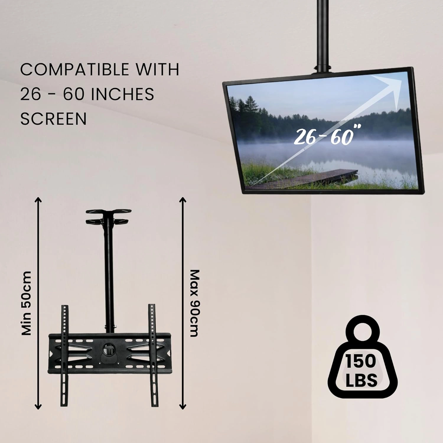 Red Mount LED Flat Panel Ceiling Mount 26" TO 60" (T560-15) view 5